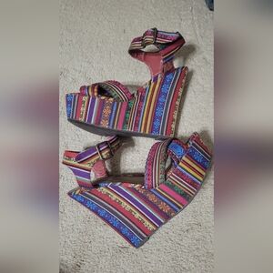 Steve Madden Multicolor Striped Wedges Size 8